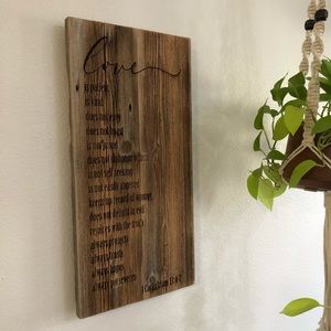 1 Corinthians 13 love wooden sign wall decor Bible
